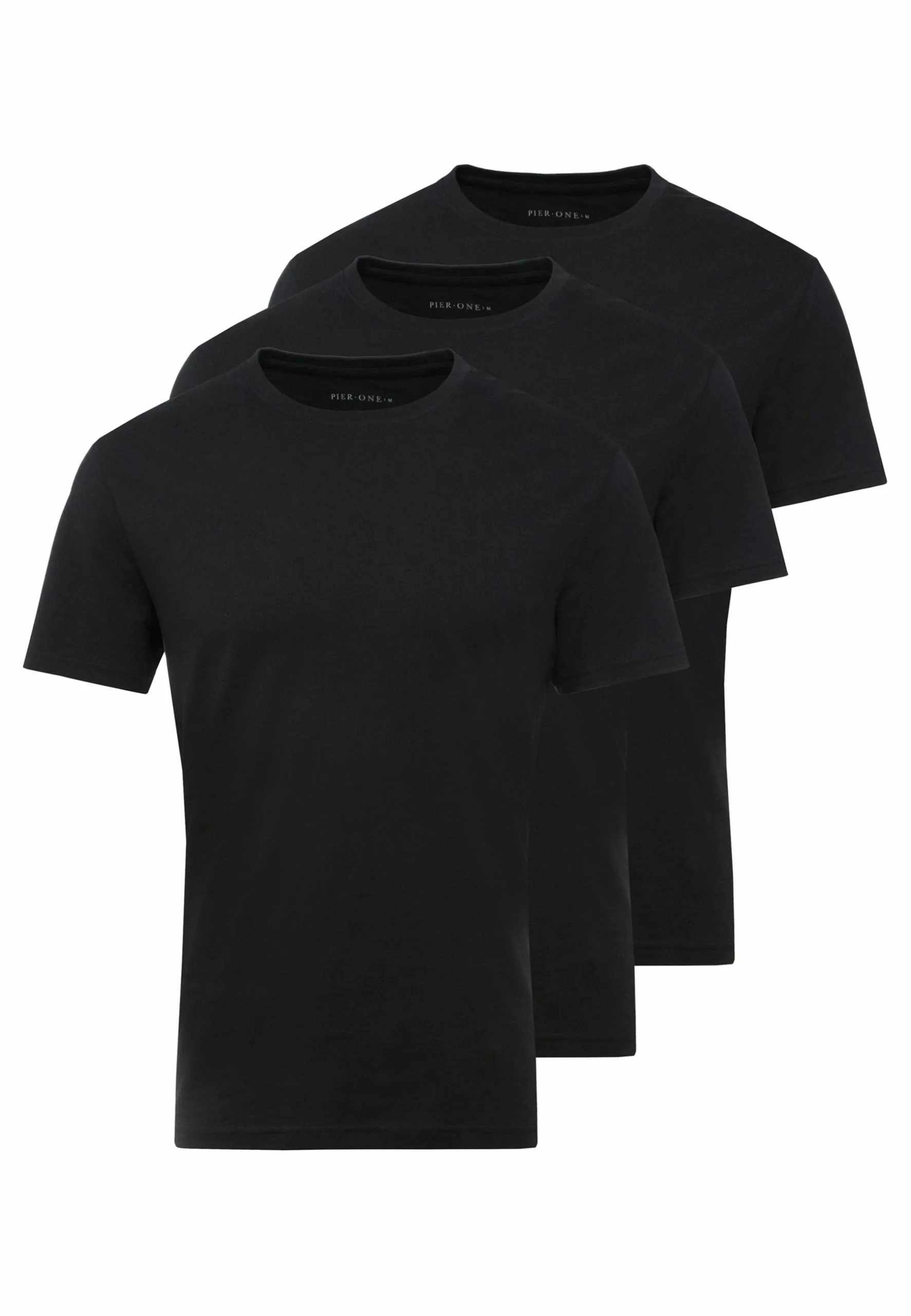 Pier One 3 Pack - Basic T-Shirt - Black 4 Pier One 3 Pack - Basic T-Shirt - Black - Image 4