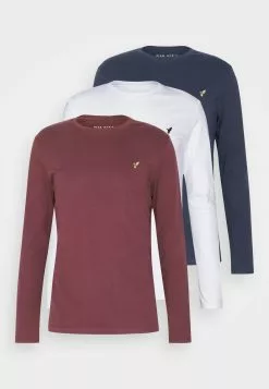 Pier One 3 Pack Unisex- Long Sleeved Top - White/Dark Blue/Bordeaux 12 Pier One 3 Pack Unisex- Long Sleeved Top - White/Dark Blue/Bordeaux -Pier One Shop 00fb62a16a384865a8c2dc59b9b45b3a