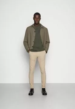 Pier One 5 Pack - Basic T-Shirt - Dark Blue/Grey/Khaki