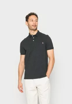 Pier One Tricolore Trim- Polo Shirt - Dark Grey