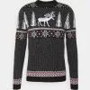 Pier One Wintery Christmas Jumper- Jumper - Black