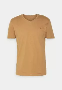 Pier One V Neck Bird Tonal 3 Pack - Basic T-Shirt - Light Brown/White/Dark Blue -Pier One Shop 239be3f8d5344e18a078136b88ad5384