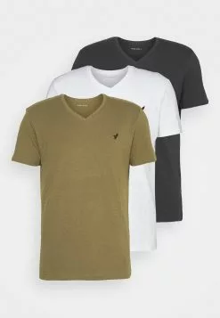Pier One V Neck Bird Tonal 3 Pack - Basic T-Shirt - White/Dark Green/Black 12 Pier One V Neck Bird Tonal 3 Pack - Basic T-Shirt - White/Dark Green/Black -Pier One Shop 27689eeb0035416d88bd562789582e8f