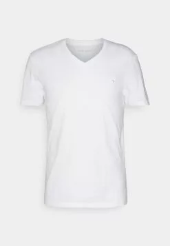 Pier One V Neck Bird Tonal 3 Pack - Basic T-Shirt - Light Brown/White/Dark Blue -Pier One Shop 28f86b9281a846468836f5c46e5a93ff