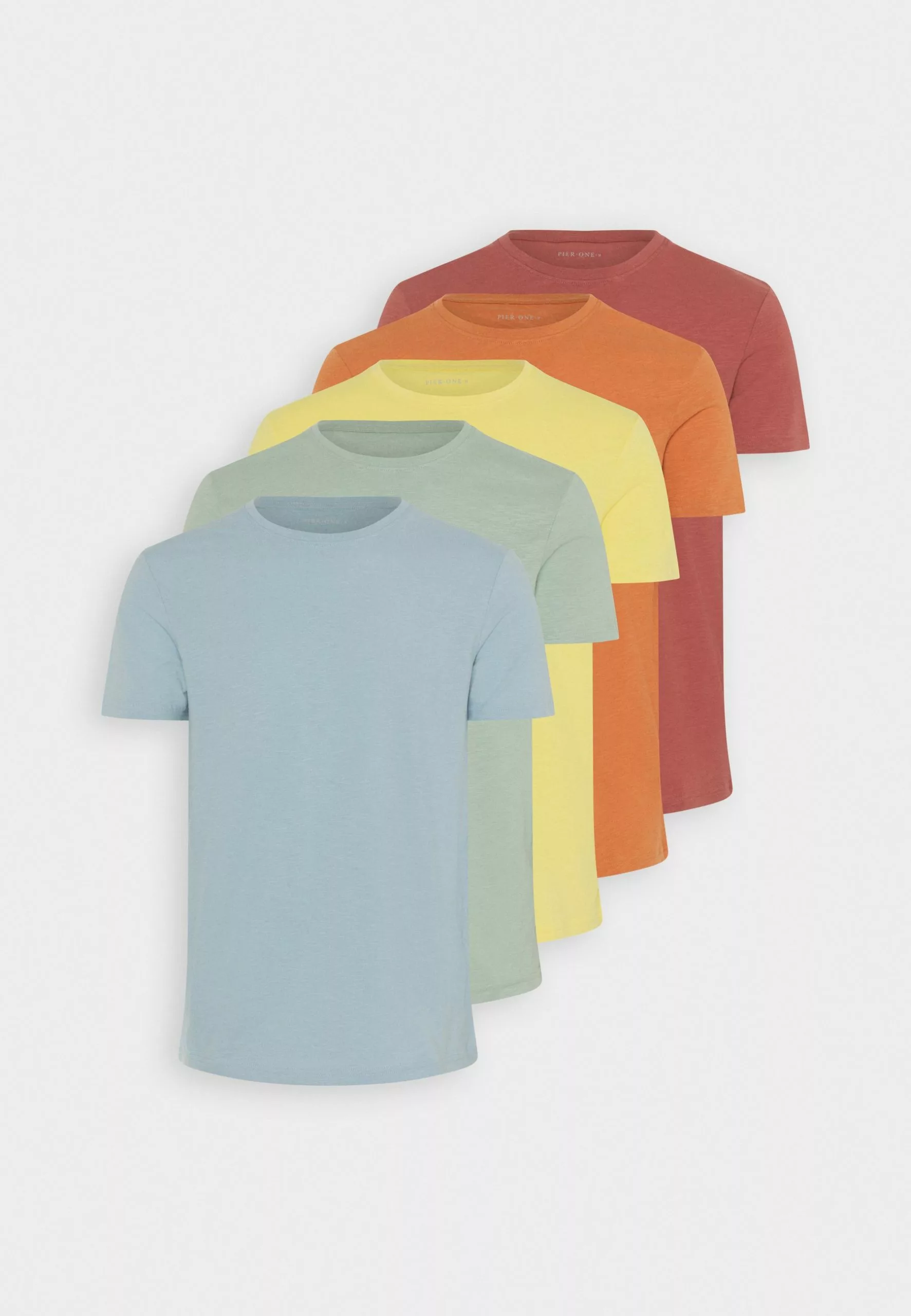 Pier One 5 Pack - Basic T-Shirt - Light Blue/Yellow/Mint 8 Pier One 5 Pack - Basic T-Shirt - Light Blue/Yellow/Mint - Image 8