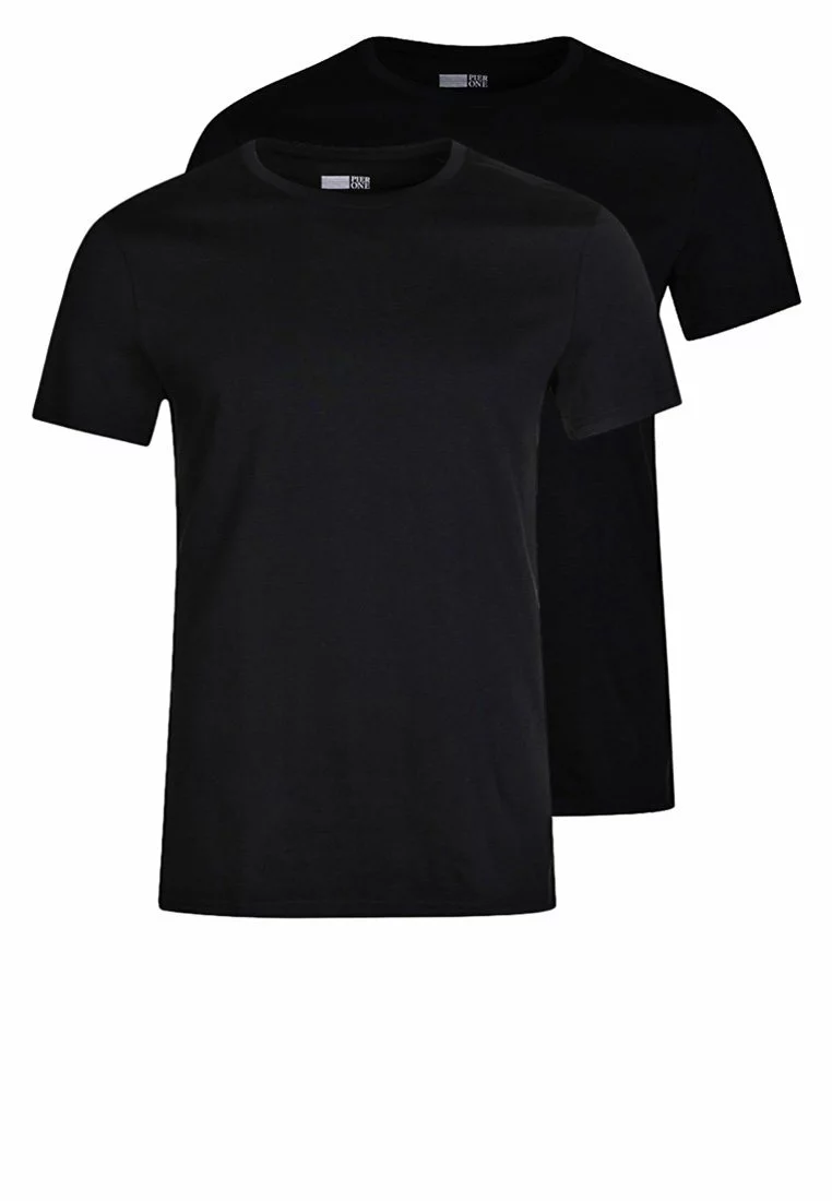 Pier One 2 Pack - Basic T-Shirt - Black 1 Pier One 2 Pack - Basic T-Shirt - Black