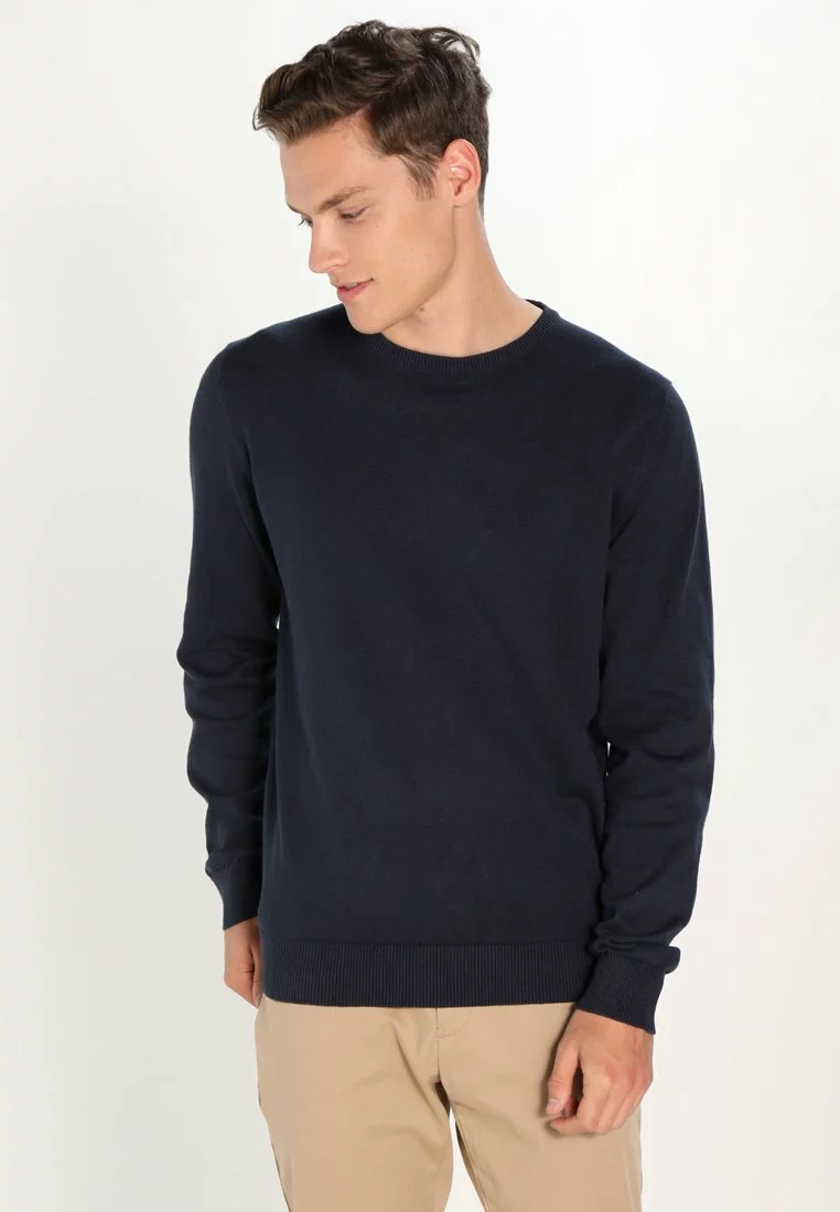Pier One Basic Crewneck - Jumper - Dark Blue 1 Pier One Basic Crewneck - Jumper - Dark Blue