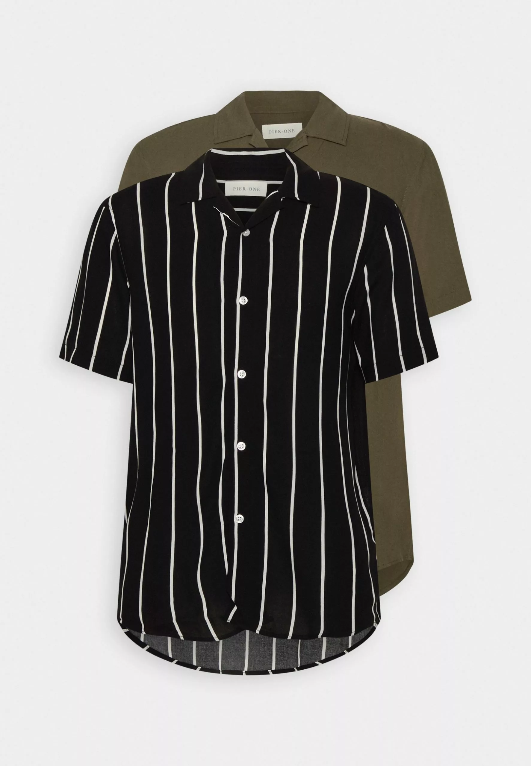 Pier One 2 Pack - Shirt - Olive/Black 5 Pier One 2 Pack - Shirt - Olive/Black - Image 5