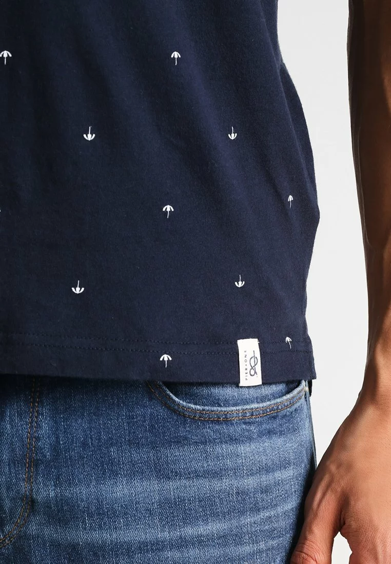 Pier One Print T-Shirt - Navy 4 Pier One Print T-Shirt - Navy - Image 4