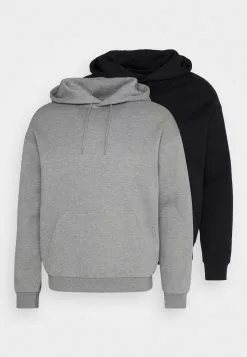 Pier One 2 Pack - Hoodie - Black/Mottled Grey