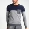 Pier One Jumper - Mottled Grey/Dark Blue