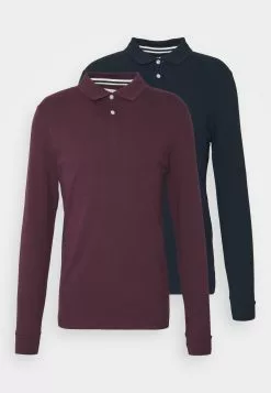 Pier One 2 Pack - Polo Shirt - Bordeaux/Dark Blue