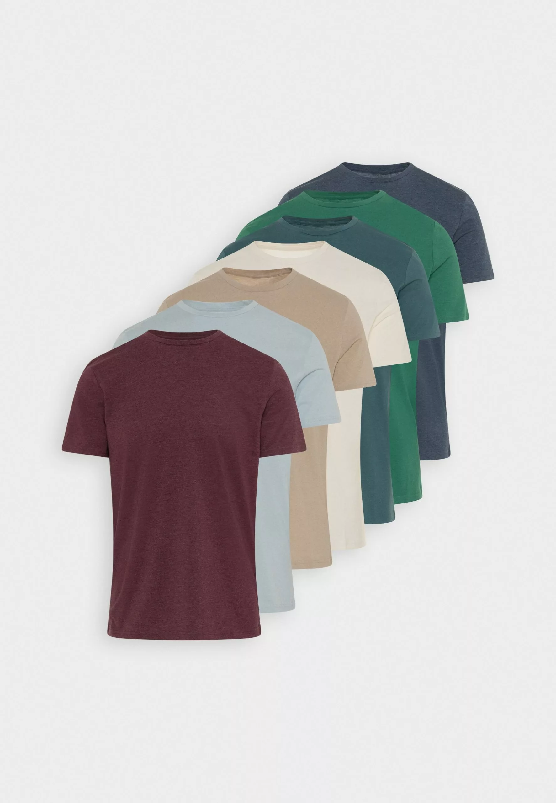 Pier One 7 Pack - Basic T-Shirt - Blue/Mottled Bordeaux/White 10 Pier One 7 Pack - Basic T-Shirt - Blue/Mottled Bordeaux/White - Image 10