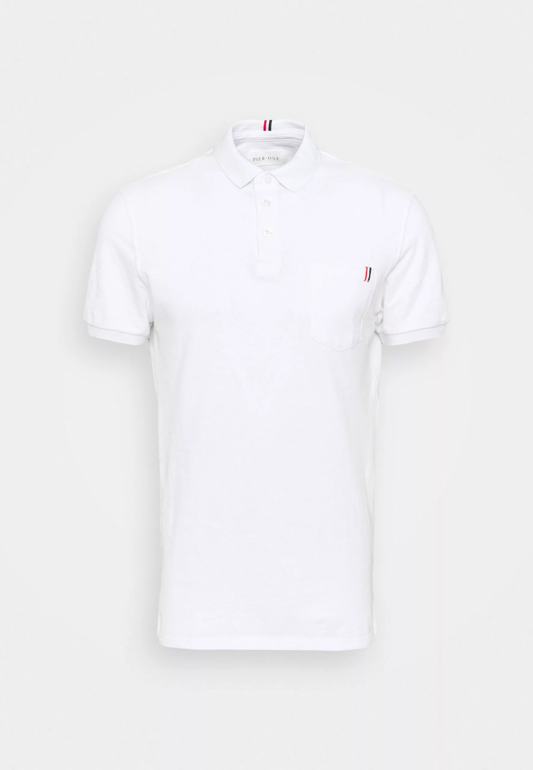 Pier One Tricolore Trim- Polo Shirt - White 4 Pier One Tricolore Trim- Polo Shirt - White - Image 4
