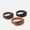 Pier One 3 Pack Unisex - Belt - Black/Brown/Cognac