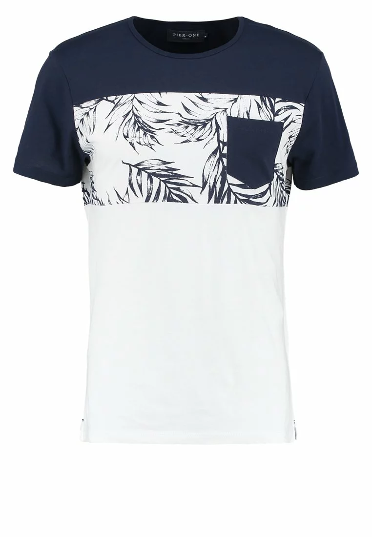 Pier One Print T-Shirt - Navy/White 5 Pier One Print T-Shirt - Navy/White - Image 5