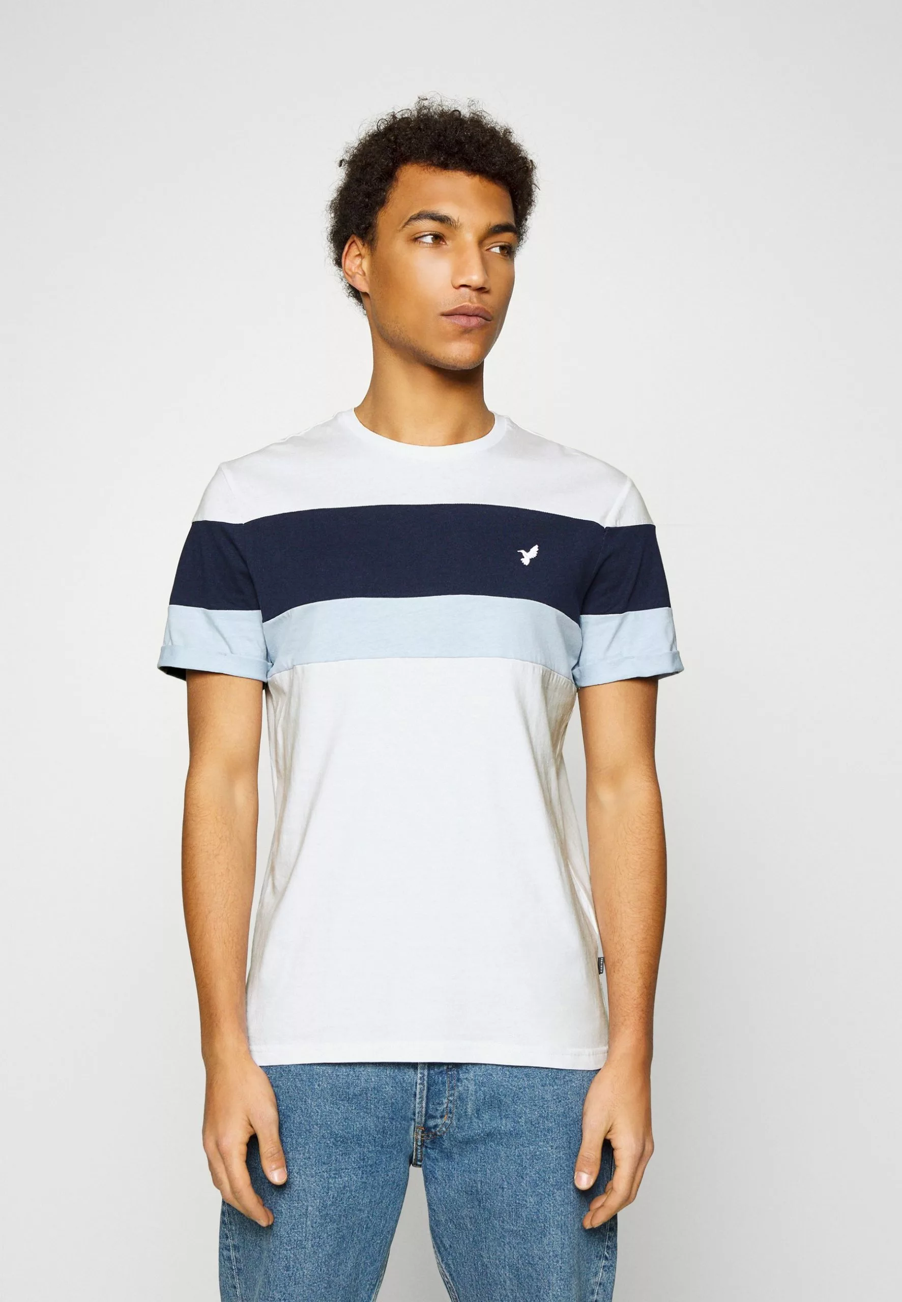 Pier One Print T-Shirt - White/Blue 1 Pier One Print T-Shirt - White/Blue