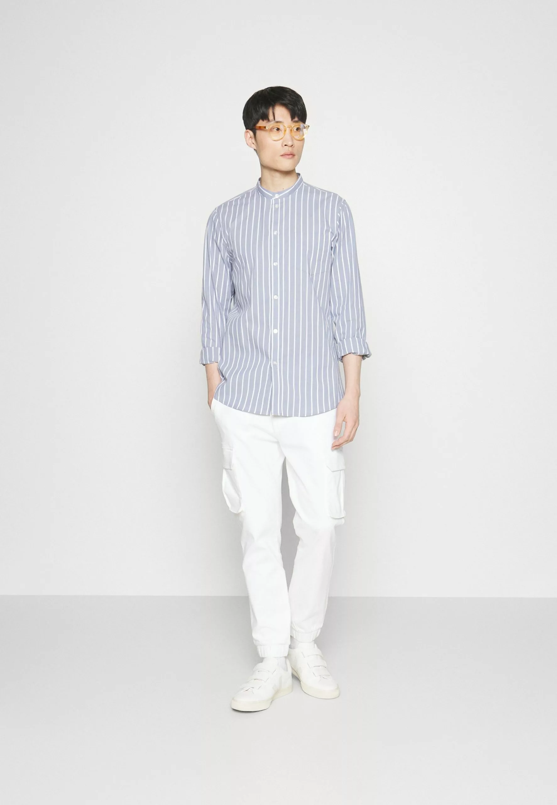 Pier One Muscle Fit Stand- Shirt - Blue 2 Pier One Muscle Fit Stand- Shirt - Blue - Image 2