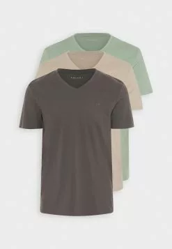 Pier One V Neck Bird Tonal 3 Pack - Basic T-Shirt - Mint/Off-Whit/Blue Grey -Pier One Shop 493207f032b64f67a5273208d1791c07