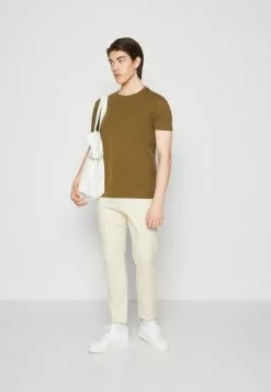 Pier One 5 Pack - Basic T-Shirt - Black/Light Blue/Khaki/Mint/Beige