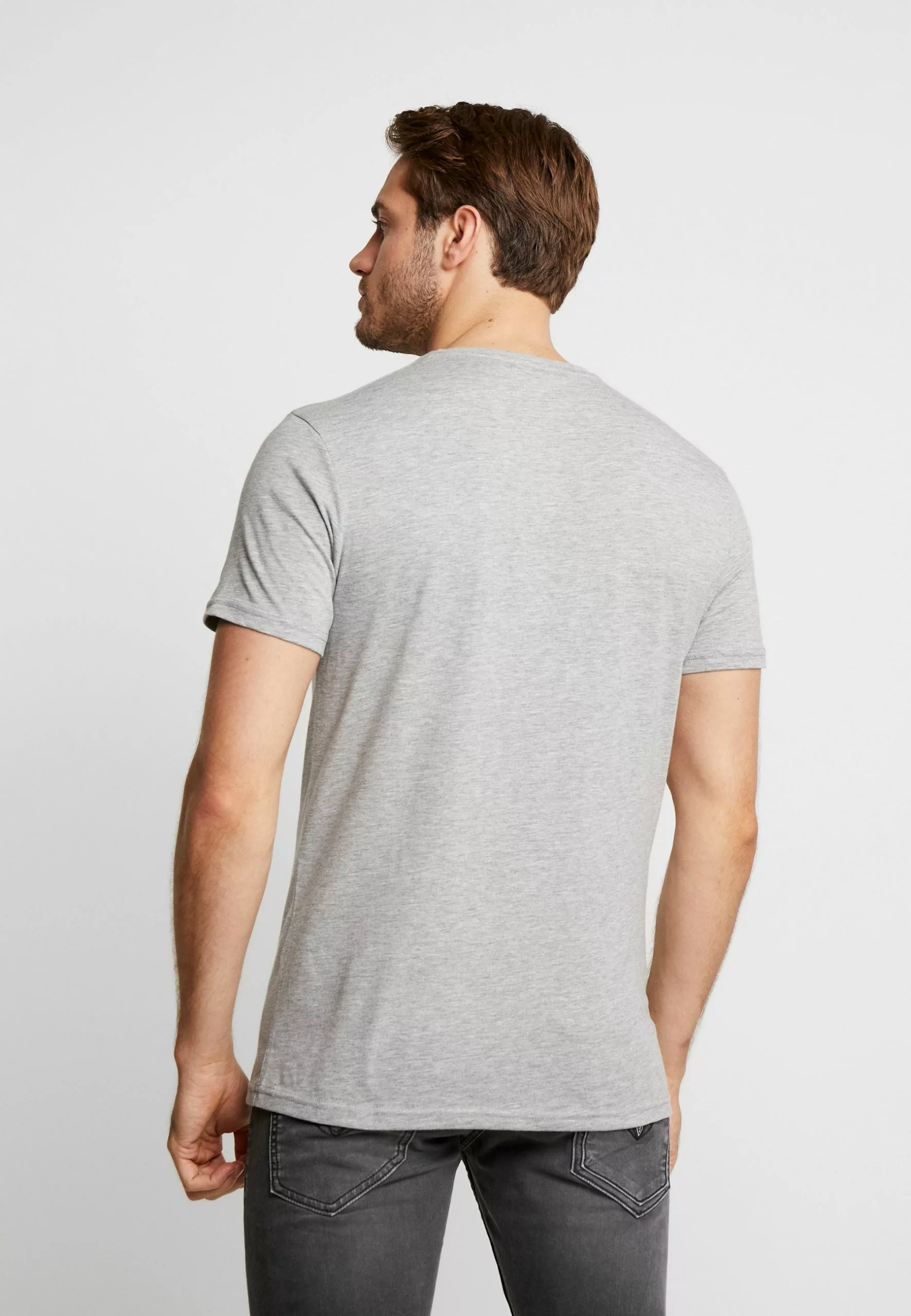 Pier One Print T-Shirt - Mottled Grey 3 Pier One Print T-Shirt - Mottled Grey - Image 3