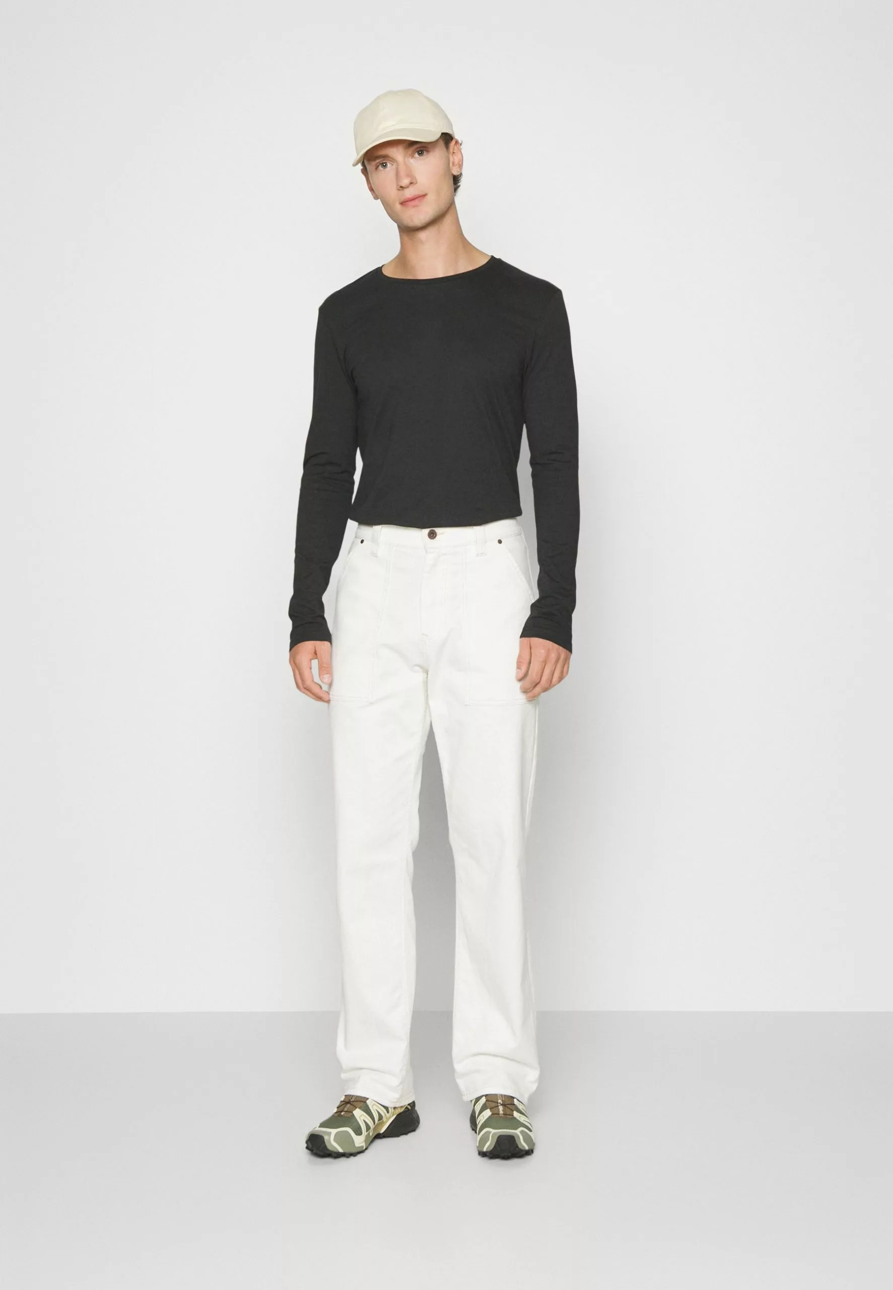 Pier One 2 Pack - Long Sleeved Top - Black/Khaki 1 Pier One 2 Pack - Long Sleeved Top - Black/Khaki