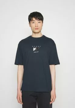 Pier One Sense Tee- Print T-Shirt - Dark Blue