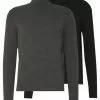 Pier One 2 Pack - Basic Turtleneck - Jumper - Black/Mottled Dark Grey