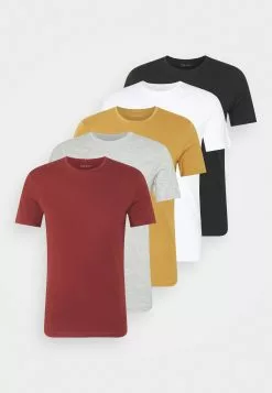 Pier One 5 Pack - Basic T-Shirt - Brown/White/Black -Pier One Shop 5678841ae5a9410890b230c08f47da25