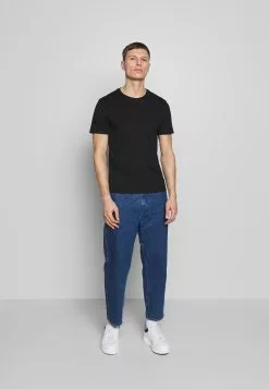 Pier One 5 Pack - Basic T-Shirt - Black/White/Blue