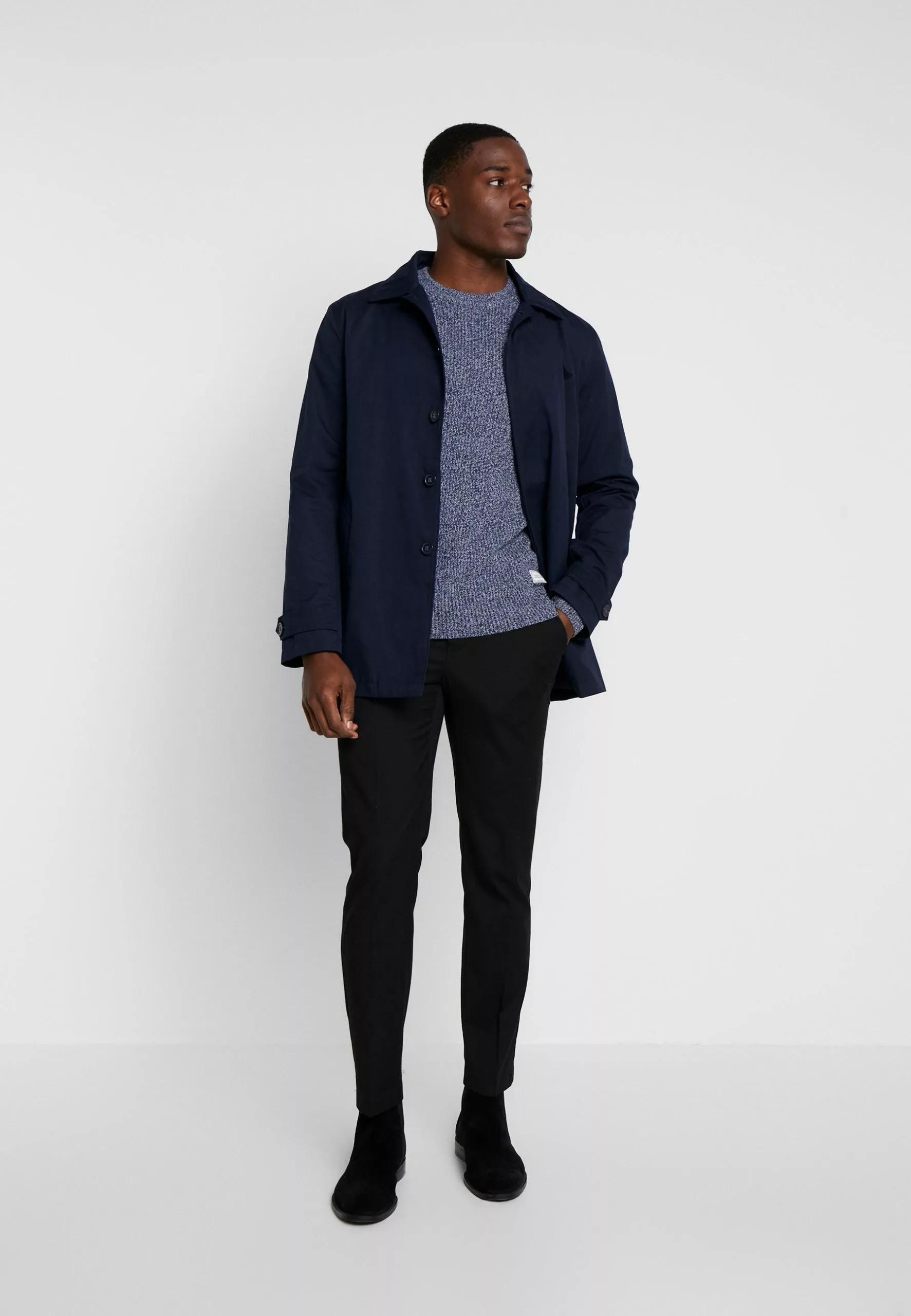 Pier One Multicolour Half Cardigan Jumper - Jumper - Mottled Blue 2 Pier One Multicolour Half Cardigan Jumper - Jumper - Mottled Blue - Image 2