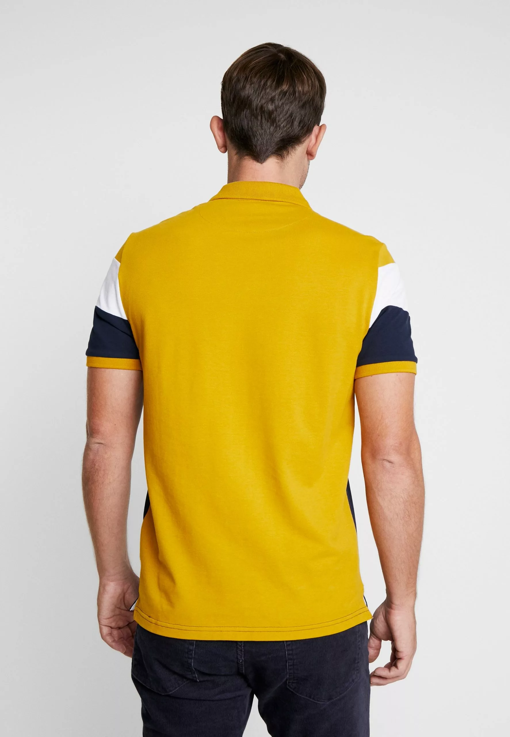 Pier One Polo Shirt - Dark Blue/Mustard 3 Pier One Polo Shirt - Dark Blue/Mustard - Image 3