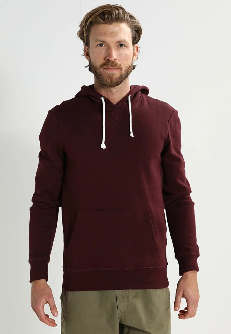 Pier One Hoodie - Bordeaux Melange 1 Pier One Hoodie - Bordeaux Melange