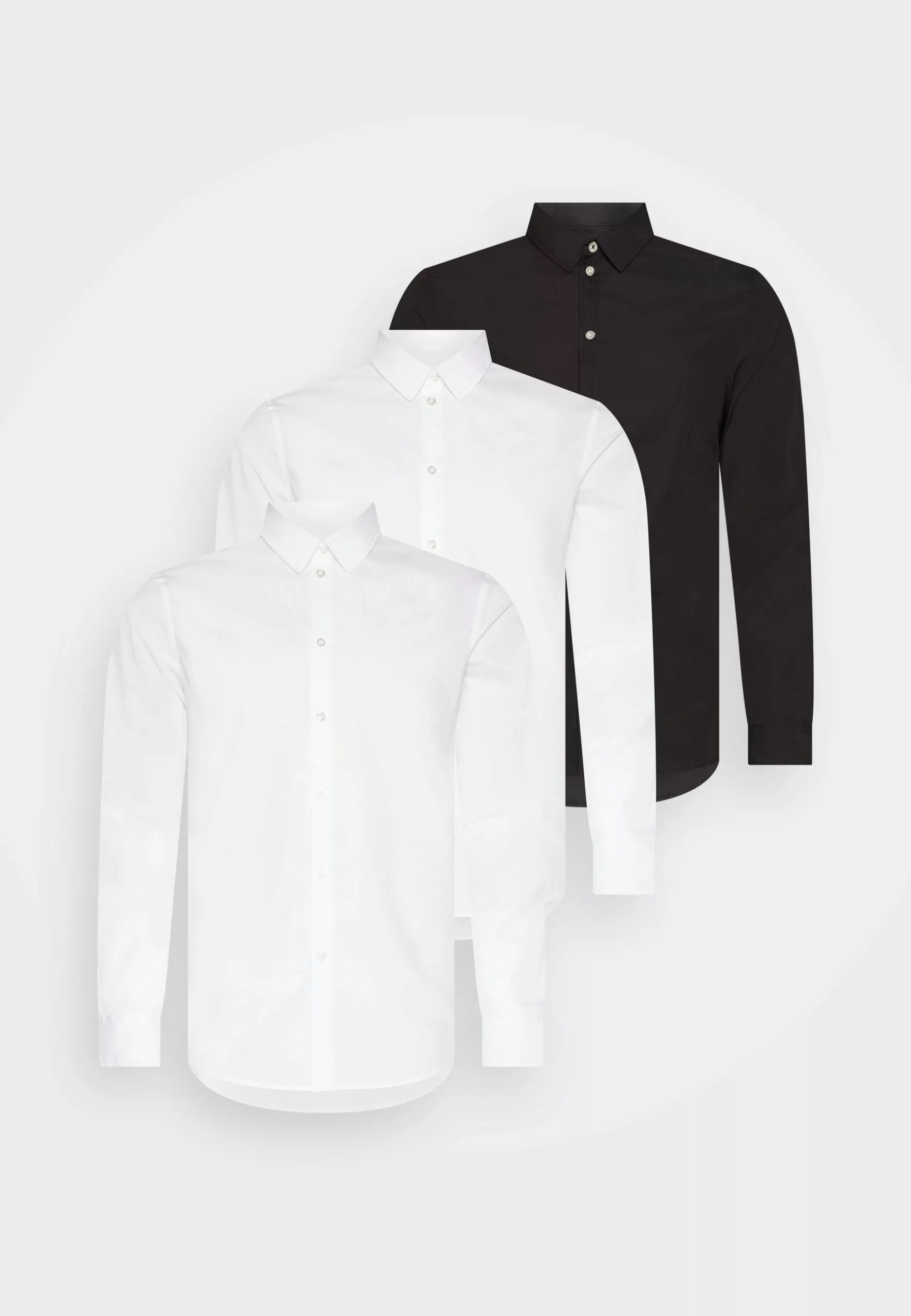 Pier One 3 Pack - Formal Shirt - White/White/Black 1 Pier One 3 Pack - Formal Shirt - White/White/Black