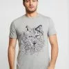 Pier One Print T-Shirt - Mottled Grey