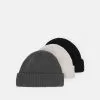 Pier One Unisex 3 Pack - Beanie - Black/Dark Grey/Off-White/