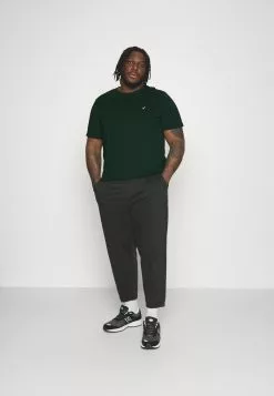 Pier One 5 Pack - Basic T-Shirt - Dark Green/Beige/Light Blue