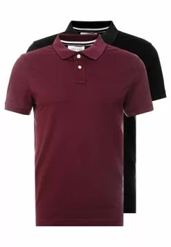 Pier One 2 Pack - Polo Shirt - Bordeaux/Black
