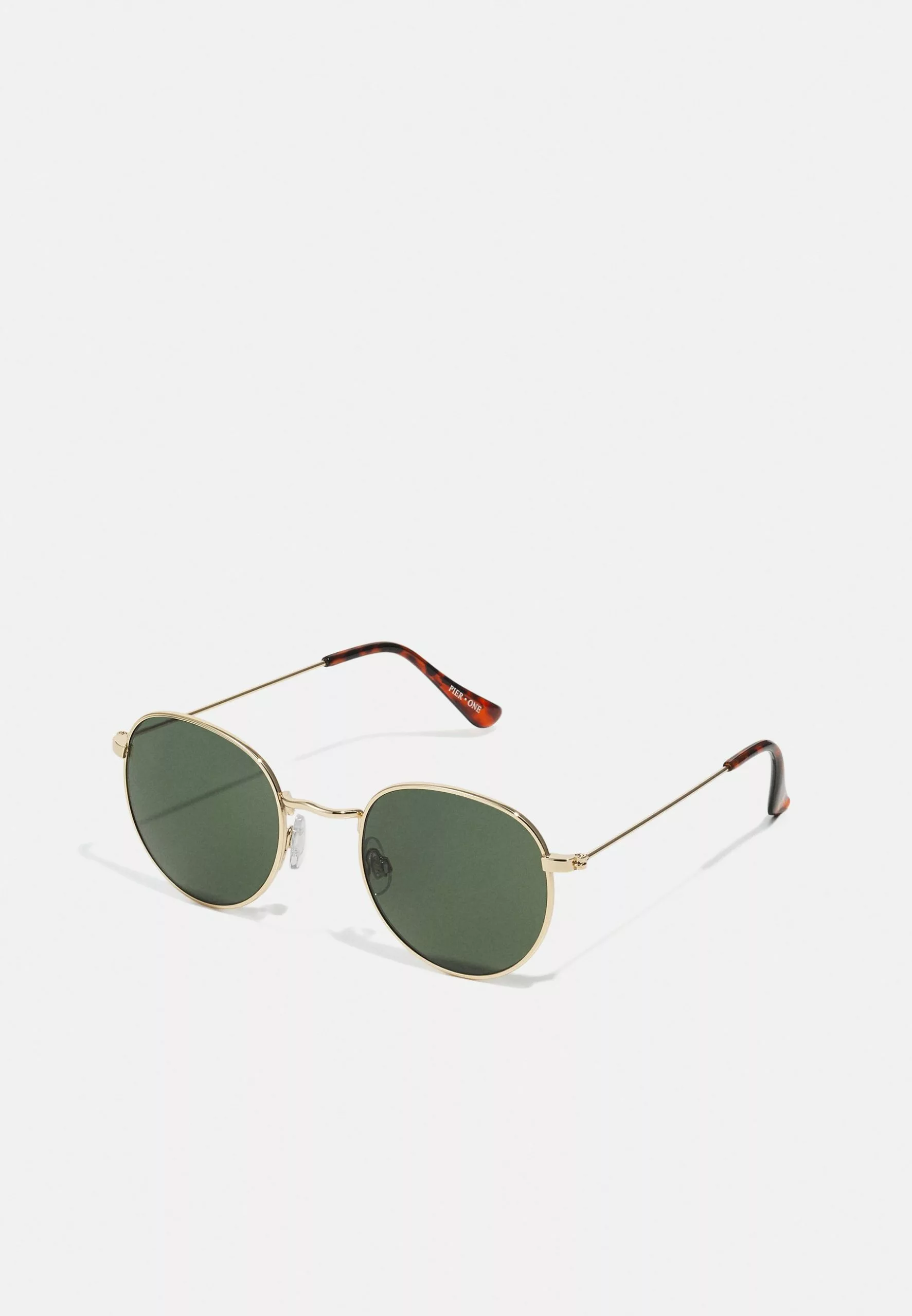 Pier One Unisex - Sunglasses - Gold-Coloured/Green 1 Pier One Unisex - Sunglasses - Gold-Coloured/Green