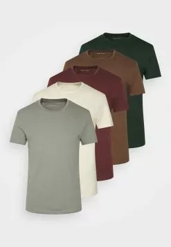 Pier One 5 Pack - Basic T-Shirt - Bordeaux/Light Grey/Brown 12 Pier One 5 Pack - Basic T-Shirt - Bordeaux/Light Grey/Brown -Pier One Shop 83cca5e18c004829aaae044651c3ddc2