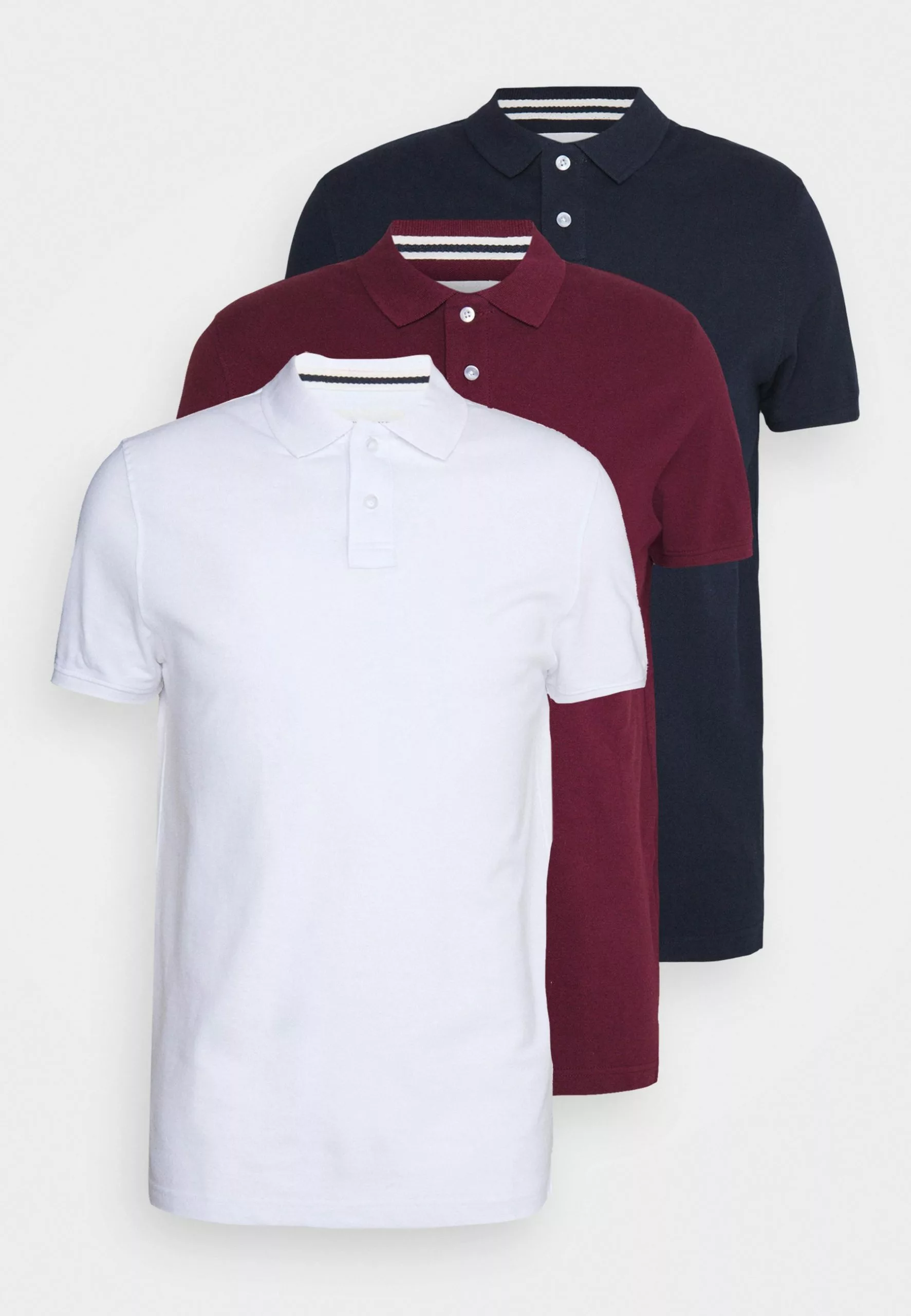 Pier One 3 Pack - Polo Shirt - Bordeaux/White/Dark Blue 4 Pier One 3 Pack - Polo Shirt - Bordeaux/White/Dark Blue - Image 4