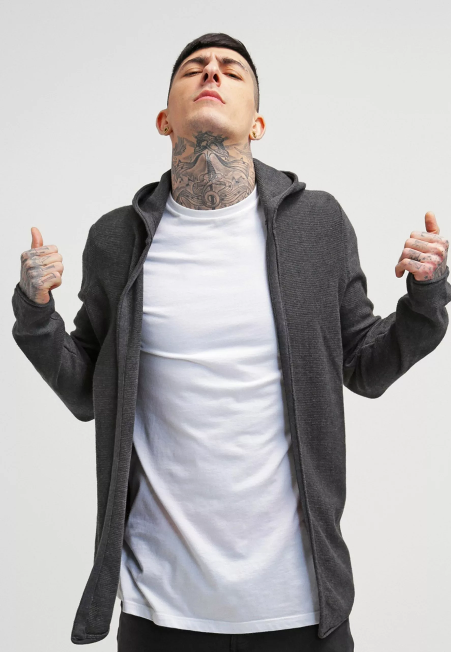 Pier One Cardigan - Mottled Dark Grey 1 Pier One Cardigan - Mottled Dark Grey