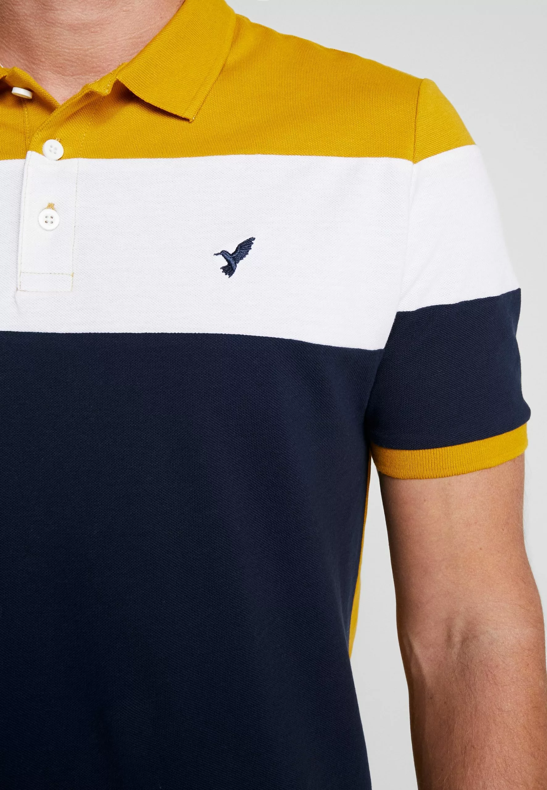 Pier One Polo Shirt - Dark Blue/Mustard 6 Pier One Polo Shirt - Dark Blue/Mustard - Image 6