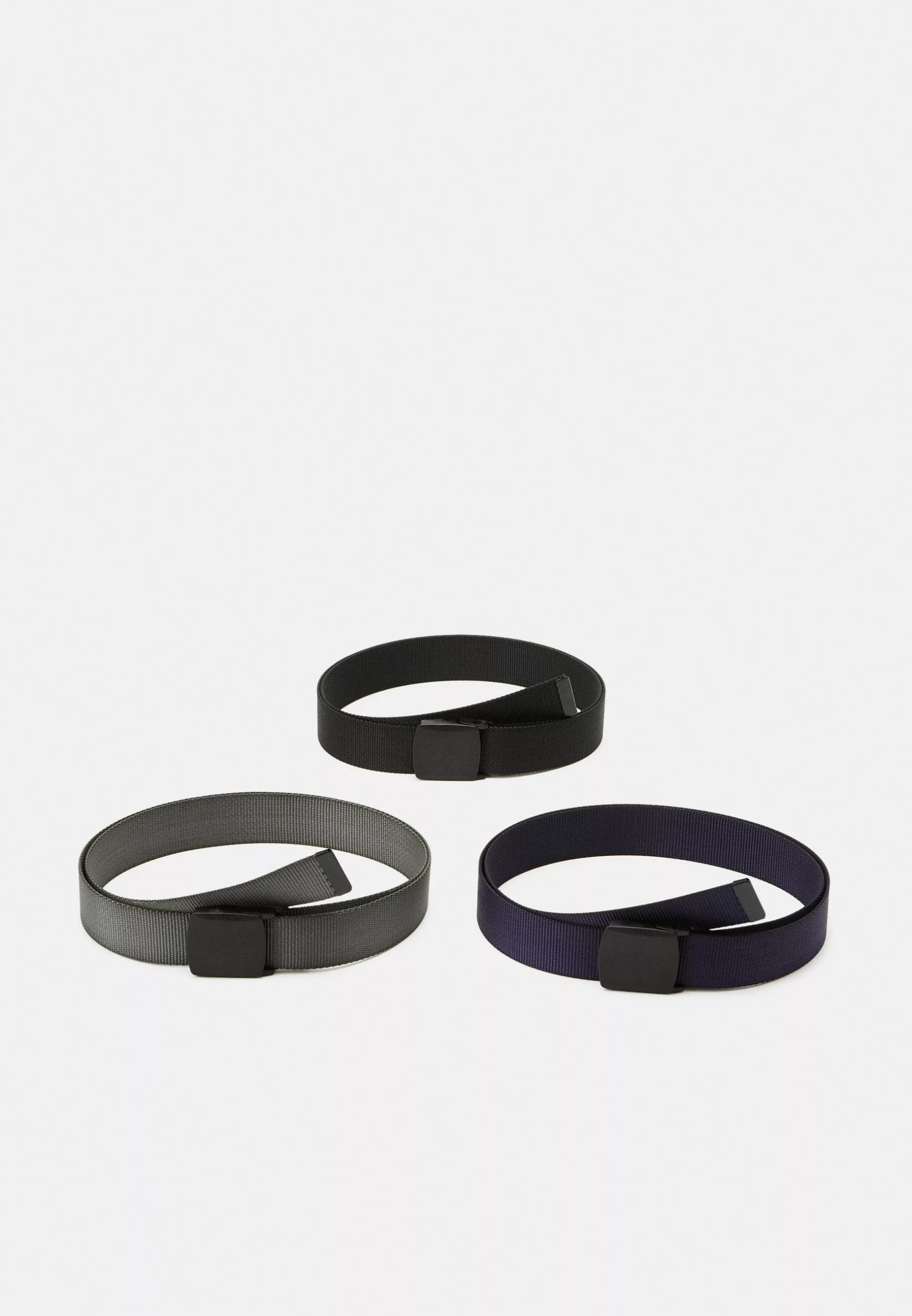Pier One Unisex 3 Pack - Belt - Black/Dark Blue/Grey 1 Pier One Unisex 3 Pack - Belt - Black/Dark Blue/Grey