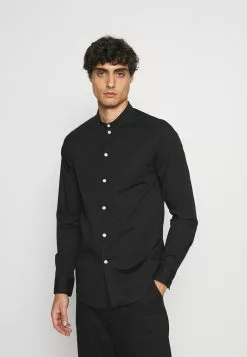 Pier One Muscle Fit Stand- Shirt - Black