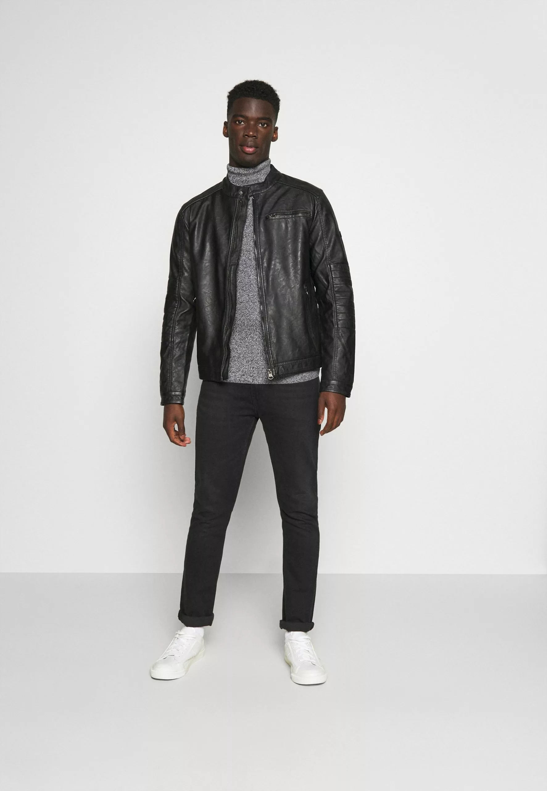 Pier One Muscle Fit Turtle - Jumper - Mottled Grey 2 Pier One Muscle Fit Turtle - Jumper - Mottled Grey - Image 2