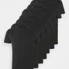 Pier One 7 Pack - Basic T-Shirt - Black