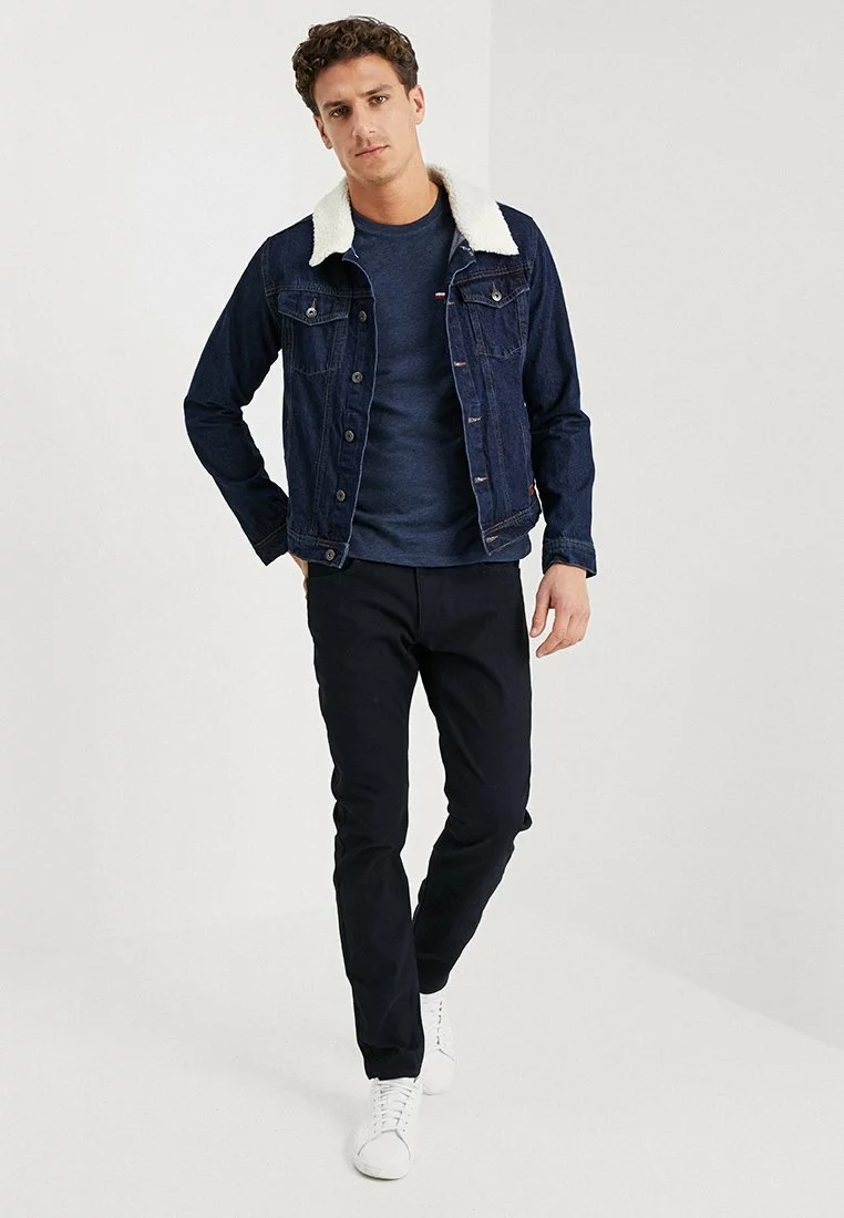 Pier One Basic T-Shirt - Mottled Dark Blue 2 Pier One Basic T-Shirt - Mottled Dark Blue - Image 2