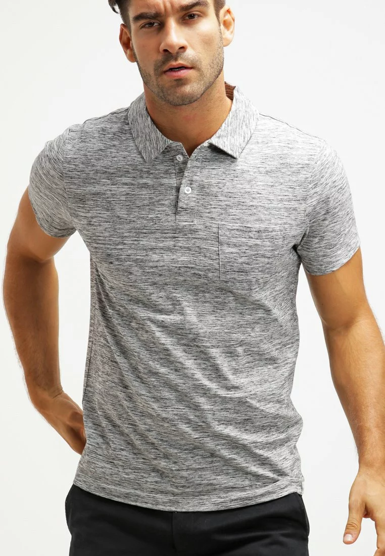 Pier One Polo Shirt - Grey Melange 1 Pier One Polo Shirt - Grey Melange
