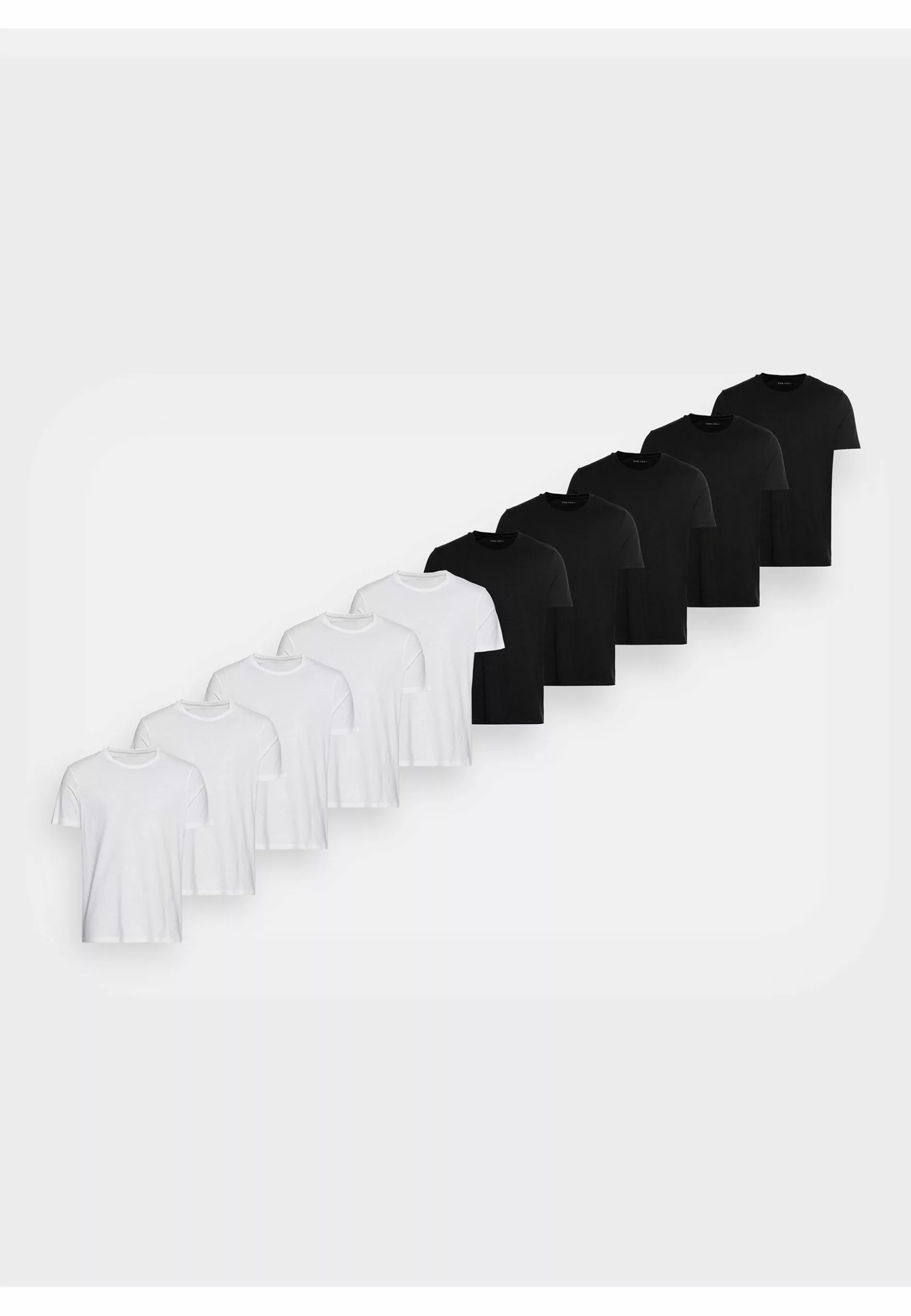 Pier One 10 Pack - Basic T-Shirt - White/Black 5 Pier One 10 Pack - Basic T-Shirt - White/Black - Image 5